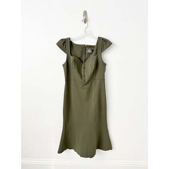 NWT Anthropologie Cecily Fit & Flare Sweetheart Dress XL Moss Green - Picture 4 of 7